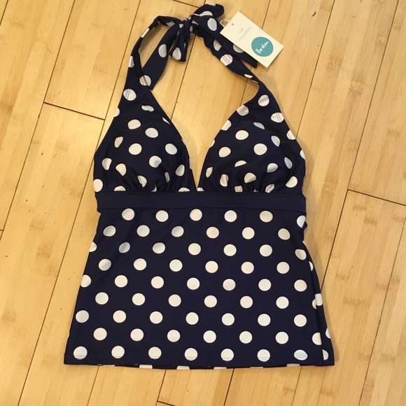 NWT Boden Polka Dot Halter Tankini Size 4 - Picture 8 of 8